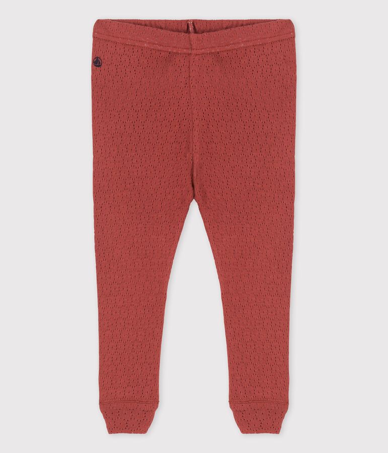 Legging en maille ajour&eacute;e b&eacute;b&eacute; marron OMBRIE