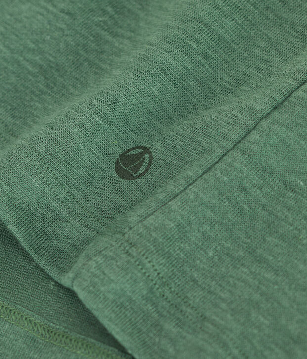 Tee-shirt Femme &agrave; manches courtes en lin vert