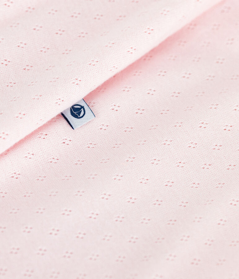 Combinaison courte b&eacute;b&eacute; en coton uni rose FLEUR