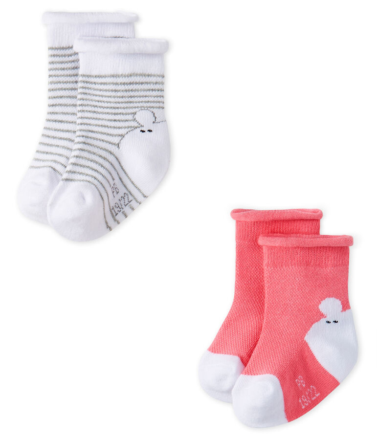 Lot de 2 paires de chaussettes b&eacute;b&eacute; mixte multicouleur