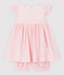 Robe et bloomer bébé fille. rose MINOIS/blanc MARSHMALLOW