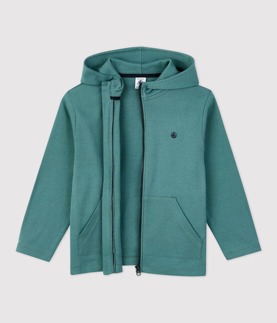 Sweatshirt à capuche enfant fille / garçon vert BRUT