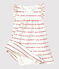 Robe body jacquard en coton bio bébé blanc MARSHMALLOW/rouge TERKUIT
