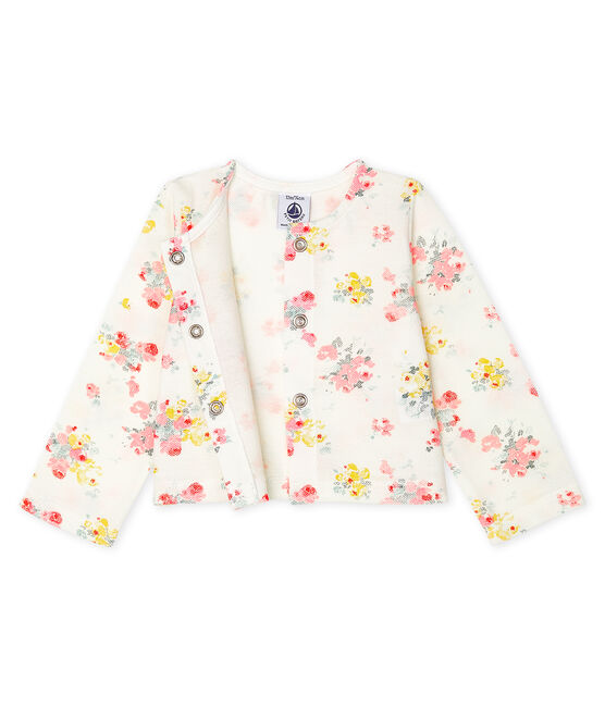 Cardigan bébé fille imprimé blanc MARSHMALLOW/blanc MULTICO