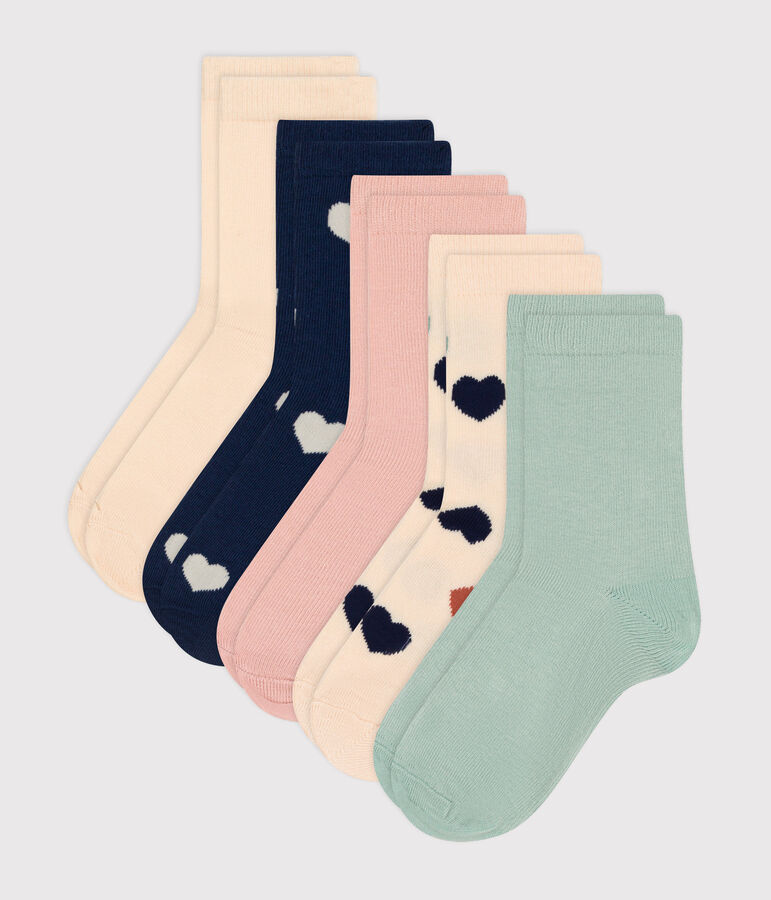 5 paires de chaussettes en coton c&oelig;urs enfant variante 1