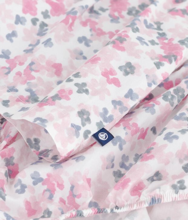Robe b&eacute;b&eacute; en coton manches courtes imprim&eacute;e avec son bloomer blanc/multicouleur