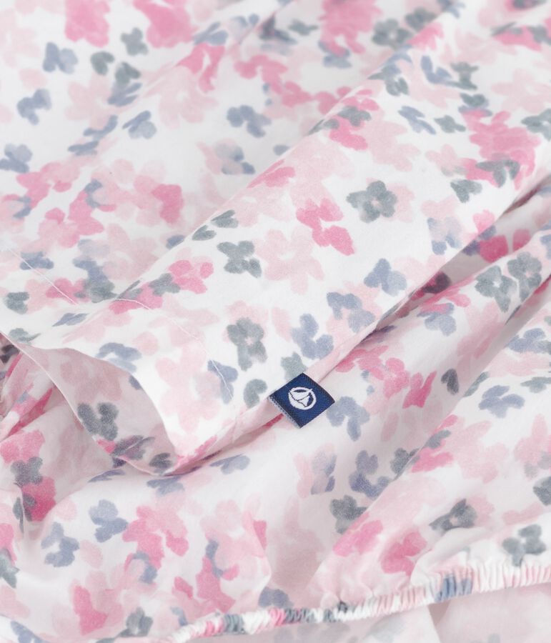 Robe b&eacute;b&eacute; en coton manches courtes imprim&eacute;e avec son bloomer blanc MARSHMALLOW/blanc MULTICO