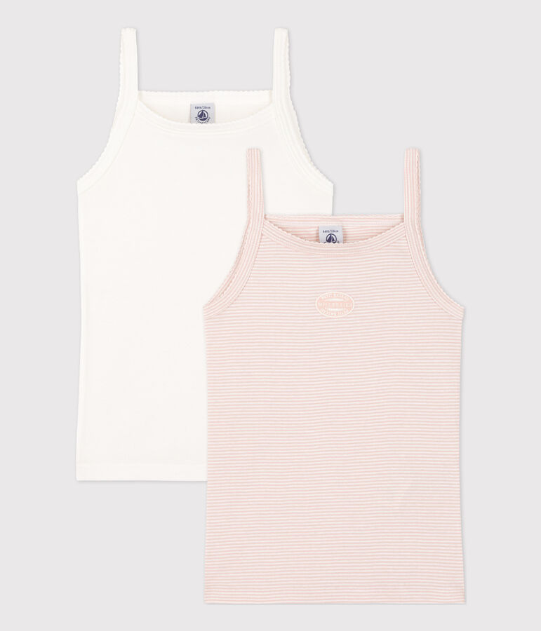 Lot de 2 chemises &agrave; bretelles milleraies petite fille en coton variante 1