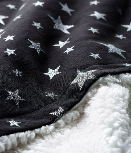 Couverture bébé en côte et sherpa gris CAPECOD/gris ARGENT