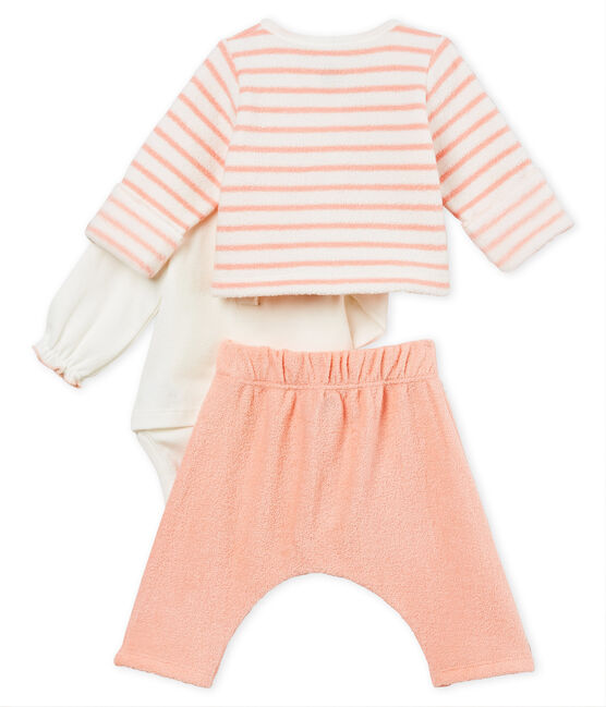 Ensemble 3 Pieces Bebe Fille Marshmallow Rosako Petit Bateau Ensemble 3 Pieces Bebe Fille Marshmallow Rosako Petit Bateau
