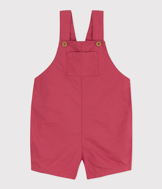 Salopette courte bébé en serge craquante rose PAPI