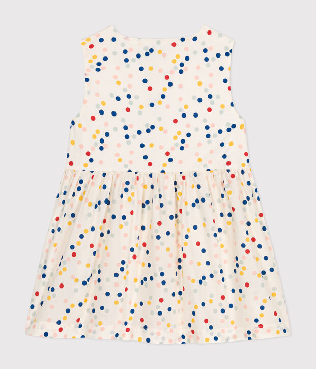 Robe sans manche en popeline b&eacute;b&eacute; blanc/multicouleur