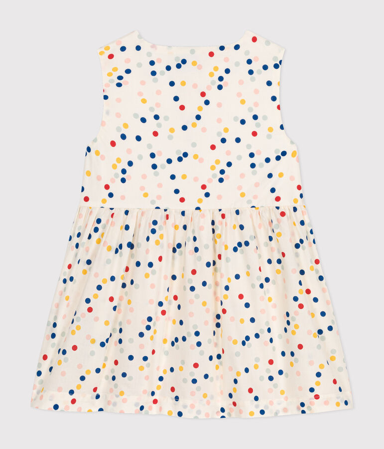 Robe sans manche en popeline b&eacute;b&eacute; blanc MARSHMALLOW/blanc MULTICO