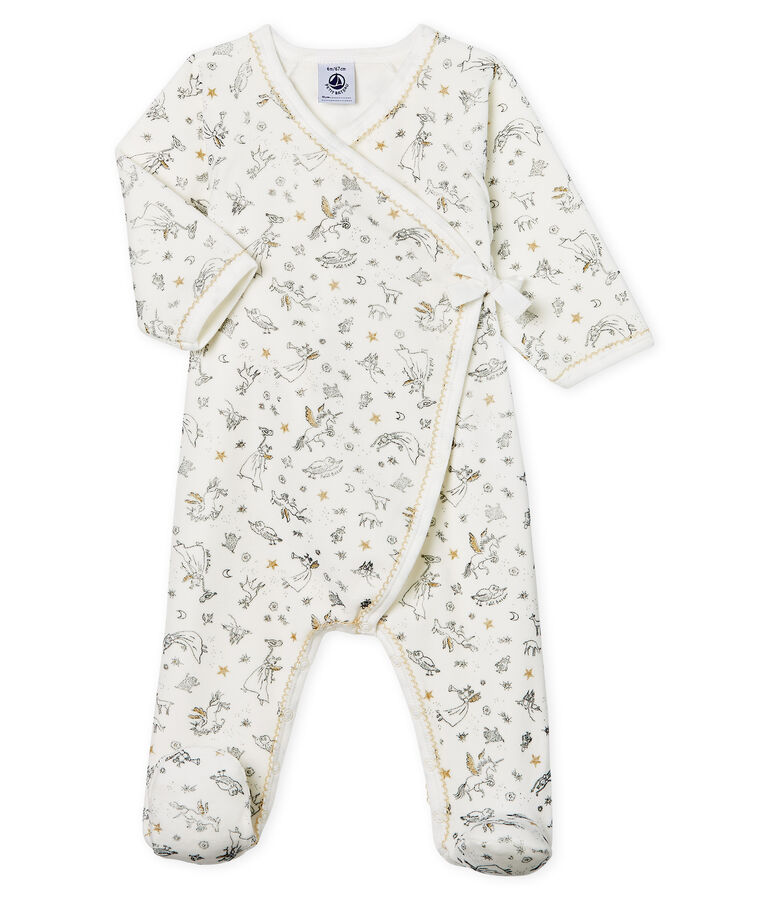 Dors bien b&eacute;b&eacute; fille en velours blanc/multicouleur