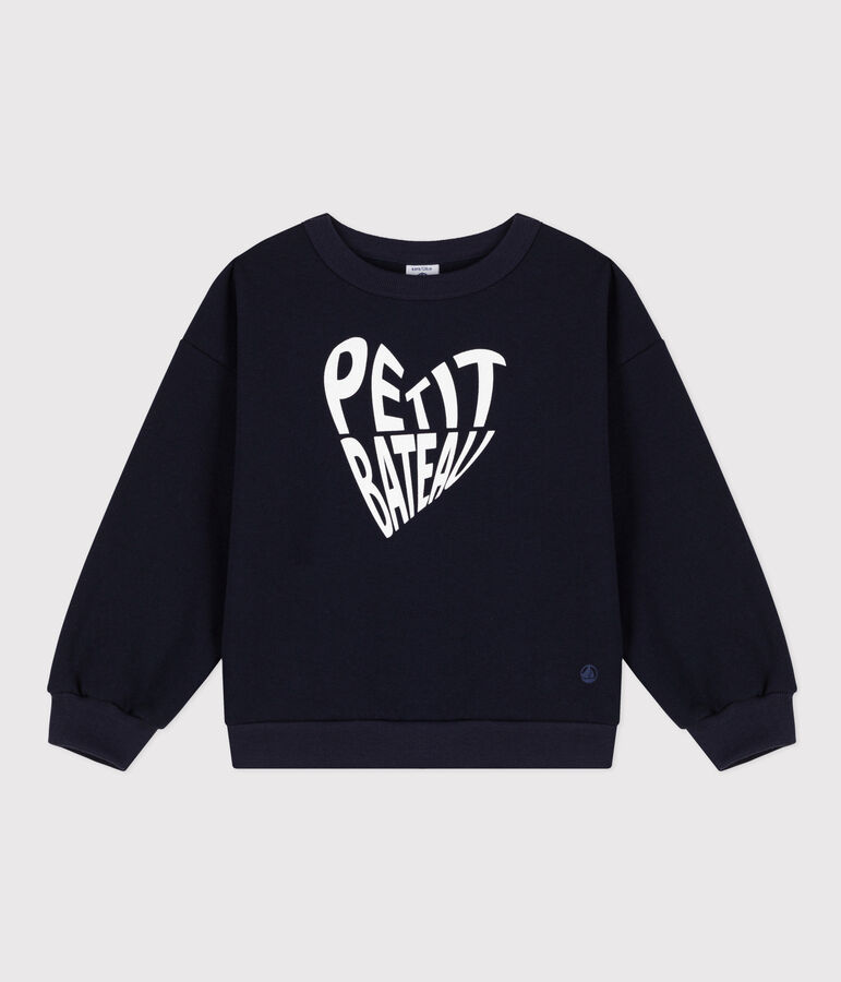 Sweatshirt en molleton enfant fille bleu SMOKING