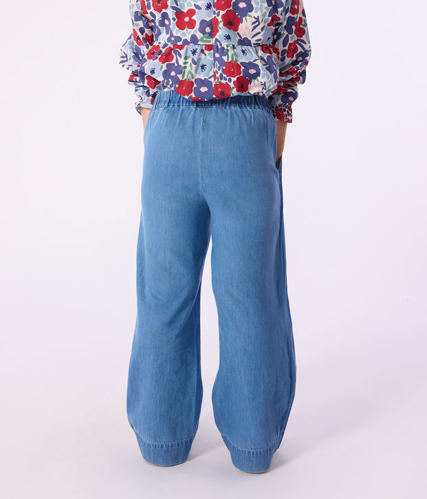 Pantalon enfant en denim bleu