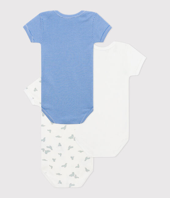 Lot de 3 bodies manches courtes en coton imprimé bébé variante 1