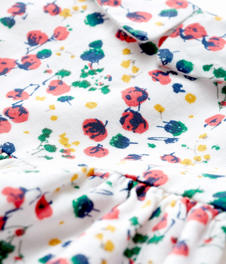 Robe manches longues b&eacute;b&eacute; fille imprim&eacute;e blanc/multicouleur
