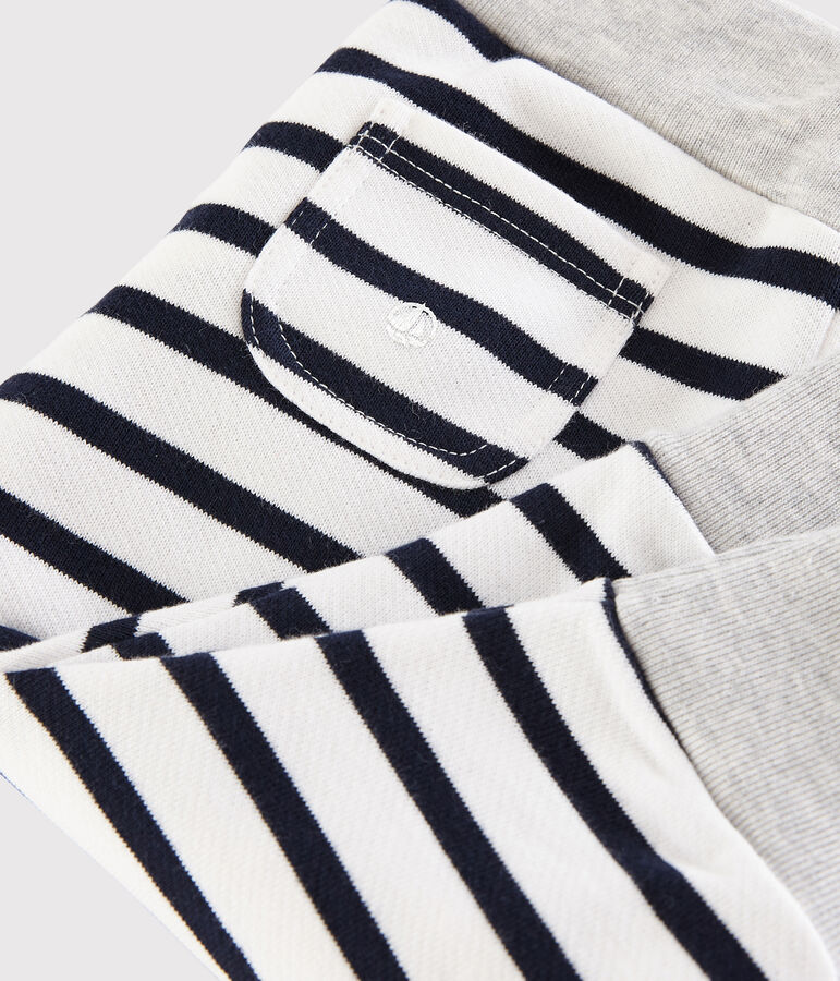 Pantalon ray&eacute; b&eacute;b&eacute; gar&ccedil;on blanc/bleu