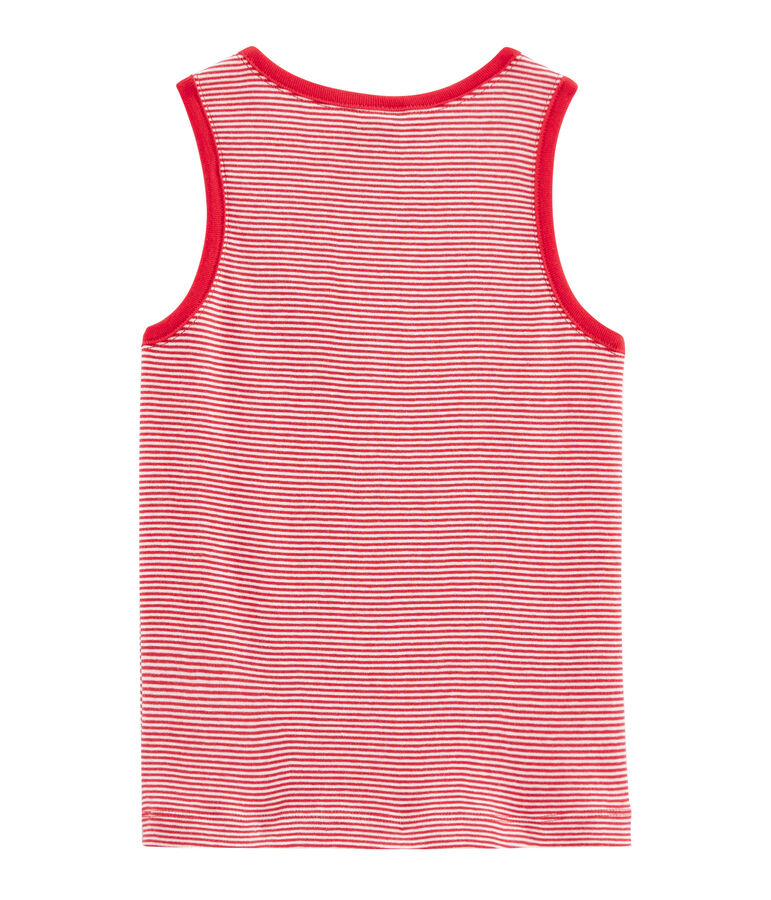 Debardeur enfant garcon rouge PEPS/blanc MARSHMALLOW