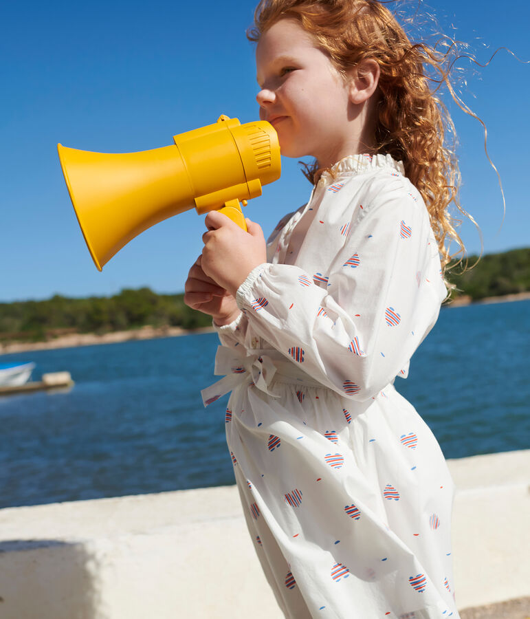 Blouse enfant en coton manches longues c&oelig;urs blanc AVALANCHE/ MULTICO