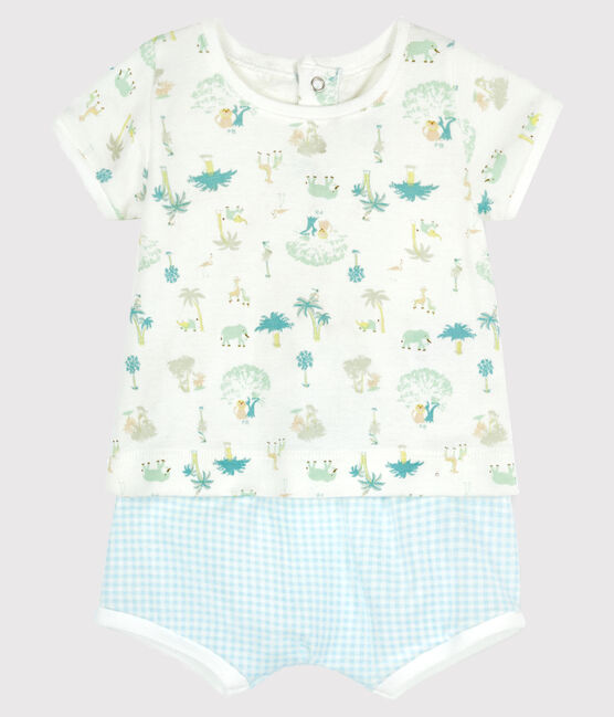 Ensemble 2 pièces bébé garçon blanc MARSHMALLOW/blanc MULTICO