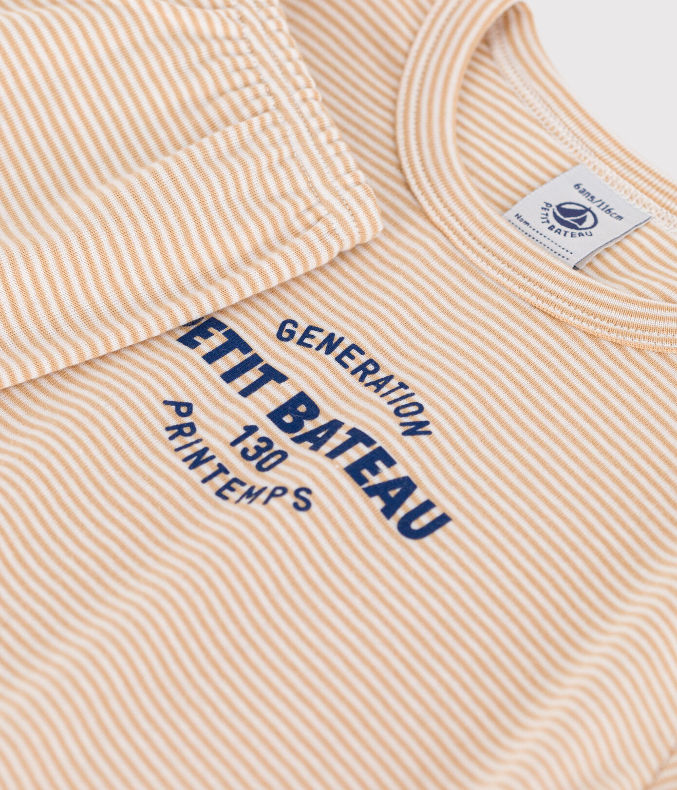 Pyjama rayé en coton enfant TOURONE/MARSHMALLOW | Petit Bateau