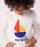 Tee-shirt enfant manches longues en coton imprimé écru MILK