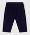 Pantalon b&eacute;b&eacute; en velours uni bleu marine
