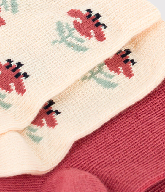 Lot de 2 paires de chaussettes fleurs en jersey de coton bébé variante 2