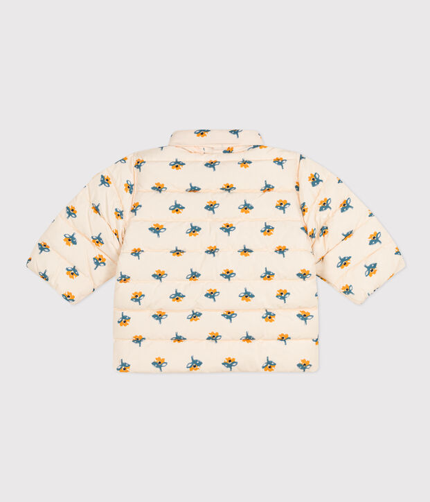 Doudoune imprim&eacute;e capuche r&eacute;tractable b&eacute;b&eacute; &eacute;cru/multicouleur