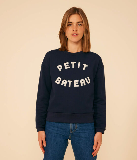 Sweatshirt en molleton femme bleu SMOKING