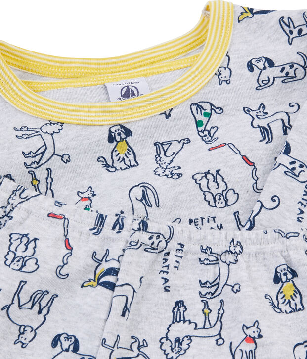 Pyjama petit gar&ccedil;on en c&ocirc;te gris/multicouleur