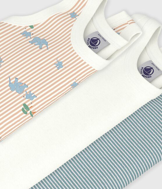 Lot de bodies sans manches en coton imprimé éléphants bébé variante 1