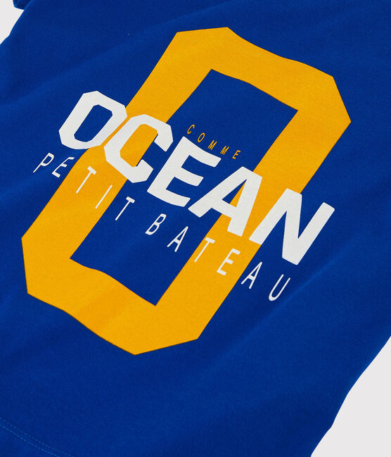 Tee-shirt manches courtes en jersey enfant garçon bleu SURF