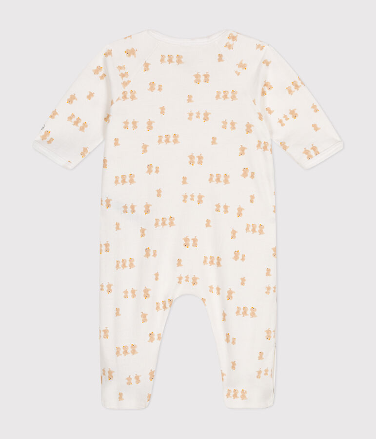 Pyjama en molleton b&eacute;b&eacute; blanc MARSHMALLOW/blanc MULTICO