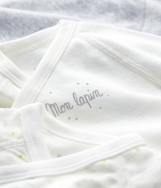Lot de 3 bodies croisés manches courtes bébé en coton biologique variante 1