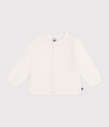 Cardigan bébé en coton point fantaisie