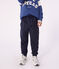 Pantalon de jogging enfant en coton uni bleu