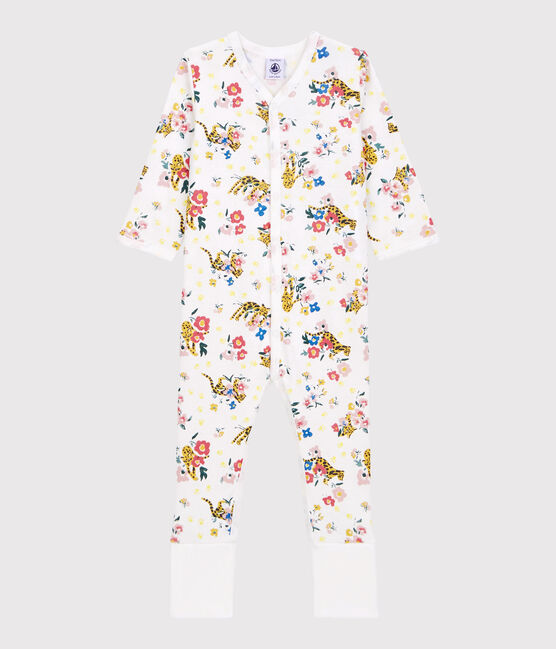 Dors-bien bébé à pieds amovibles phosphorescent en coton blanc MARSHMALLOW/blanc MULTICO