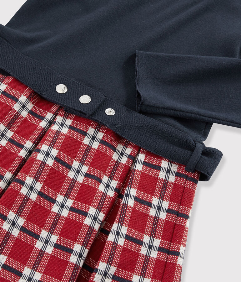 Robe manches longues enfant fille bleu SMOKING/blanc MULTICO