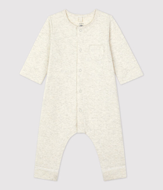 Combinaison longue unie en tubique bio bébé beige MONTELIMAR CHINE