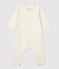 Combinaison longue unie en tubique bio bébé beige MONTELIMAR CHINE