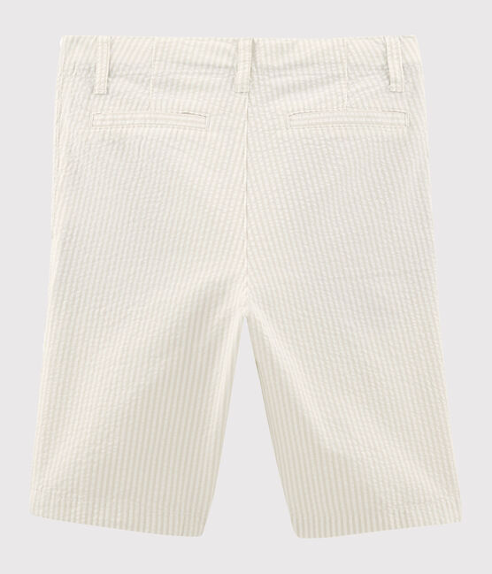 Bermuda enfant garçon beige BEIGE/blanc MARSHMALLOW