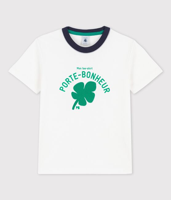 T-shirt manches courtes en coton enfant garçon blanc MARSHMALLOW