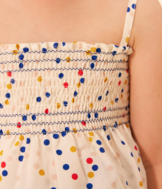 Blouse sans manche en coton enfant fille blanc MARSHMALLOW/blanc MULTICO