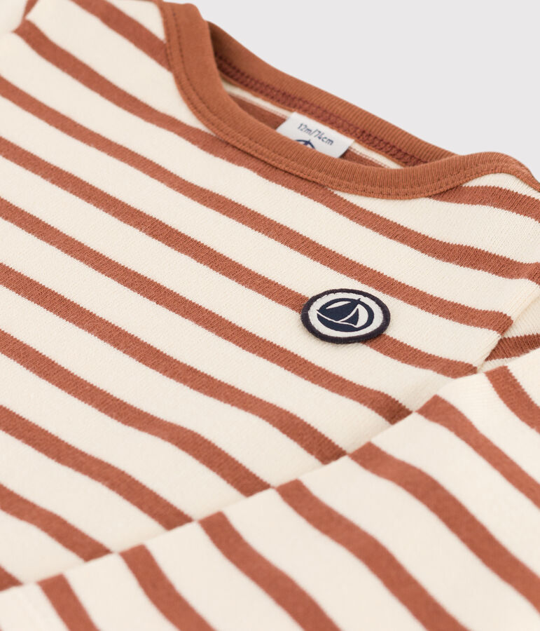 Marini&egrave;re b&eacute;b&eacute; en jersey &eacute;pais &eacute;cru/marron