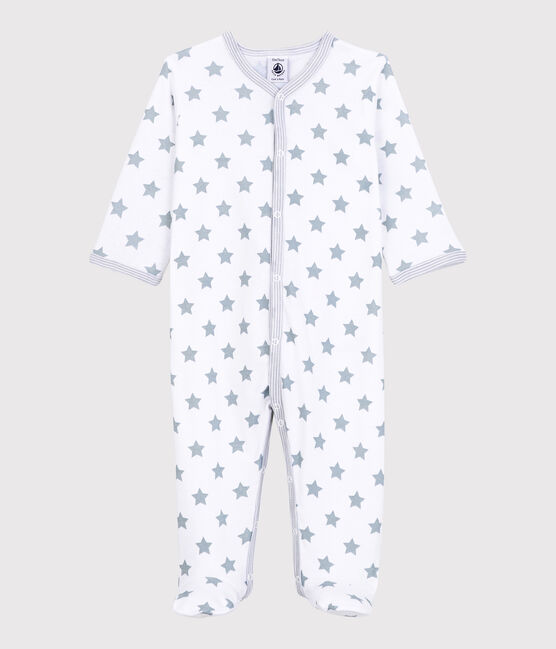 Dors-bien à étoiles grises bébé en coton blanc ECUME/gris MISTIGRI