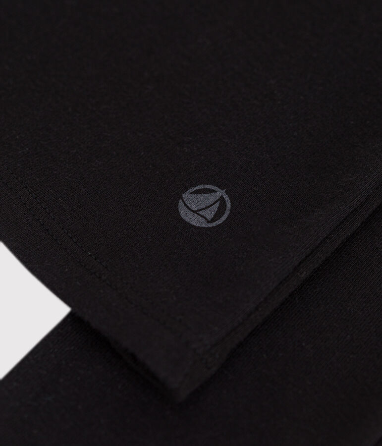 Tee-shirt l'Iconique manches longues col V en c&ocirc;te unie femme noir BLACK