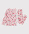 Pyjama enfant en tubique imprimé fleurs rose JOLI/blanc MULTICO